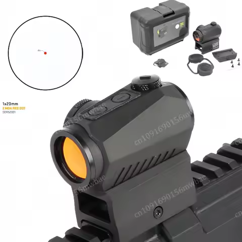 R5 1x20mm 2 MOA Red Dot Sight Reflex Riflescope Tactical Scope With Mount Riser 20mm Rail Co-Witness