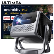 Ultima Nova C40รองรับ4K แอนดรอยด์ทีวี11โปรเจคเตอร์90 ° Gimbal Full HD 1080P 600 ANSI 5G WiFi บลูทูธโ