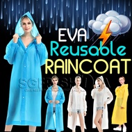 Reusable Adult Raincoat Poncho EVA Extra Thick Motorcycle Bike Waterproof Umbrella Disposable Jackets Bicycle Woman Long