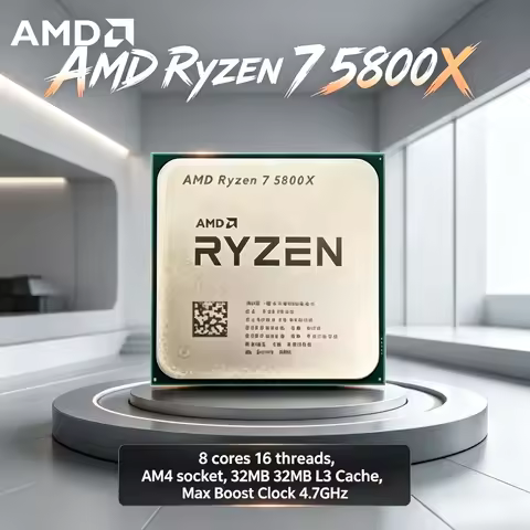 AMD Ryzen 7 5800X Desktop Processor 3.8 GHz 8-Cores 16-Threads AM4 Socket CPU Up to 4.7 GHz 3200 MT/