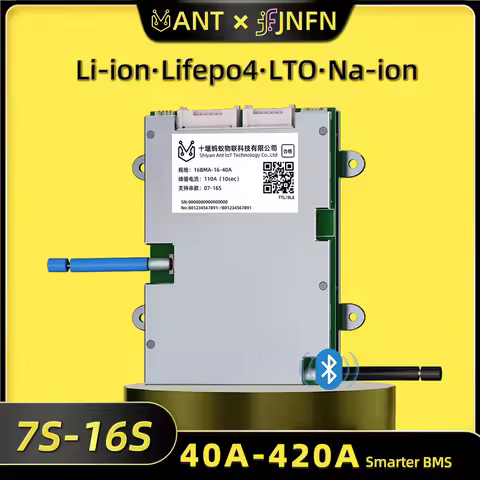 ANT Smart BMS 7S-16S 48V 60V Lifepo4 BMS 10S 36V 40A Li-ion BMS 80A 420A for E-bike E-motorcycles wi