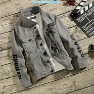 Ready Stock jaket jeans lelaki denim coat Autumn denim jacket men's Korean casual jacket teen slim v