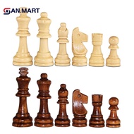 AN.MART 32Pcs/Set 2.2 Inch Wooden Chess Pieces International Word Chess Game Chess Piece Entertainme