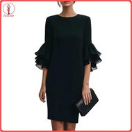 fulaide Women Dress Comfortable Dress Women’s Summer Ruffle Sleeve Office Dress – Elegant Formal Coc