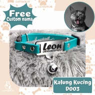 D003-Kalung Kucing Custom Nama Lucu Free Tulis Nama Alamat Cat Collar