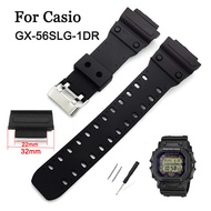 Black Silicone Watch Strap for Casio G-shock Series GX-56SLG-1DR 22mm×32mm Diving Diver Waterproof W