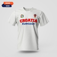 Euro 2024 Croatia T-Shirt Tops Men's JERSEY PREMIUM COTTON Football FANS Supporters