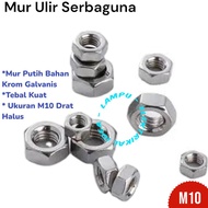 M10 Galvanized Nut | White Nut | M10 Nut | 10mm Galvanized Nut