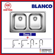 (Sink+Mixer) Blanco Dinas 8 Stainless Steel Kitchen Sink + Blanco Sink Mixer Chrome