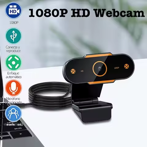 1080P HD Webcam Camera Auto Focus Webcam CMOS USB Computer PC Camera with Mic for Video Calling Netw