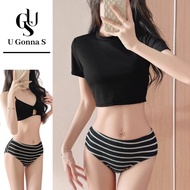 U Gonna S Women Terno High Waist Top And Pants Bikini Set (3 Pcs)