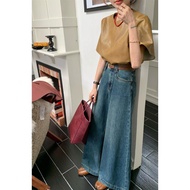 VELIN S-2XL Jeans Wanita Pinggang Tinggi Denim Pants Retro Seluar Panjang Longgar Seluar Lebar