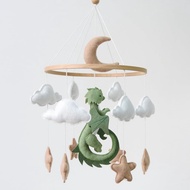 Dragon Mobile for Crib, Dragon Crib Mobile for Boys, Cloud Mobile for Crib, Neutral Baby Mobile for 
