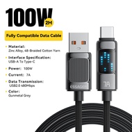 Essager 7A 100W USB Type C LED Display Cable Super Fast Charging USB A-C LED Display Data Cord For i