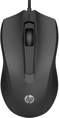 HP Wired Mouse 100 - Precise Optical Sensor with 1600 DPI - Easy USB Connection - Ambidextrous Desig