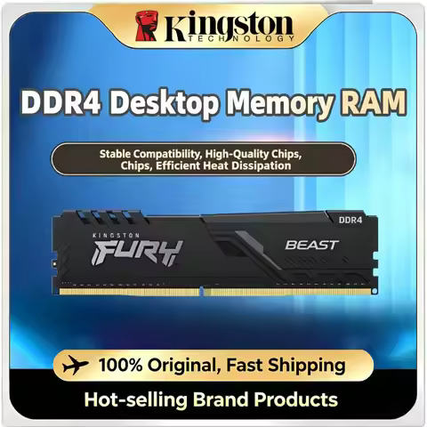 Kingston FURY Beast DDR4 RAM 8GB 16GB 32GB 2400/2666/3200/3600MHz 288Pin 1.2V Desktop PC4 Memory Mod