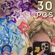 [3-5 DAYS DELIVERY]10/20/30Pcs Colorful Kawaii Star Barrettes Y2K Sweet Girls BB Solid Star Hairclip