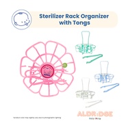 Gerbo Floral Shaped Baby Bottle Sterilizer Rack Organizer with Tongs