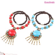 COCOFRUIT Bohemian Necklace, Alloy Gifts Bohemian Pendant Necklace,  Vintage Jewellery Turquoise Lon