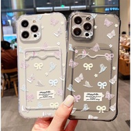 Soft ATM ID Card Case Bow Pattern for Vivo Y28 V40 V30 Lite Y300 Y28s T3 Lite iQOO Z9 Lite Y37 Y18t 