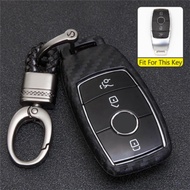 Car Key Case Cover For Mercedes Benz E Class E200 E260 E300 E320 Carbon Fiber Car Key Bag Holder Fob