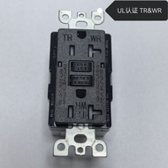 Outlet GFCI Standard AS Diperakui UL 20A/125V Outlet Perlindungan Kebocoran Hitam dengan TR&WR
