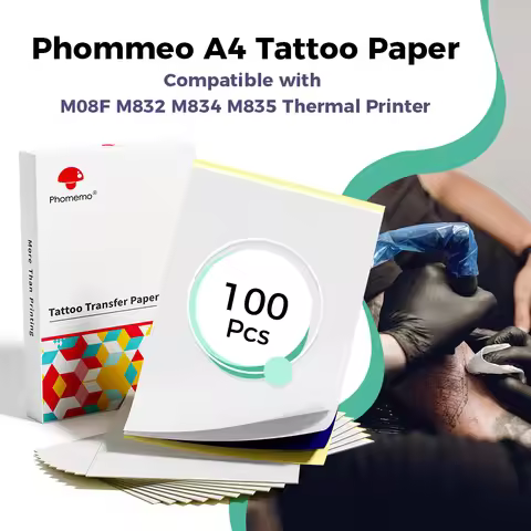 Tattoo Transfer Paper 100 Sheets A4 Size Thermal Stencil Paper DIY Compatible for Phomemo M08F M832 
