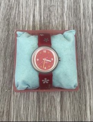 Vintage 2000s kids red floral Flik Flak quartz watch by Swatch