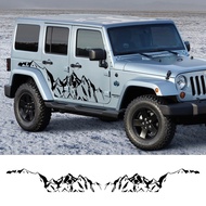 For Jeep Wrangler JK JL TJ YJ Car Side Stickers Mountains Model Automobile Door Vinyl Film Trim Deca