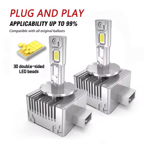 2PCS D1S D3S LED Headlight HID Canbus Turbo Lamp D2S D4S T10 T15 6000K White 1:1 Mini Size Car Light