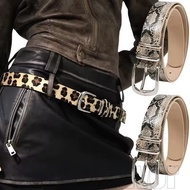 Leopard Print Leather Waistband - Fashion Snake Print Belt - Sweet Cool Style Accessories - Suit Dre