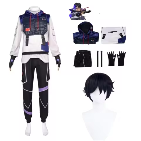 ISO Cosplay Game VALORANT Costume Wig Halloween Anime Clothes Uniform