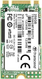 Transcend Japan TS256GMTS552T2 M.2-2242 SSD/B+M Key, 256 GB, SATA3, 6Gb/s BiCS4, 3D TLC, NAND Utilization, For Industrial Use, For Embedded Use, Green + Black