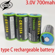 【Clearance】 2pc znter CR123A 3V 700mah 2100mwh 3.0V TYPE C usb rechargeable Li-polymer polymer 3V co