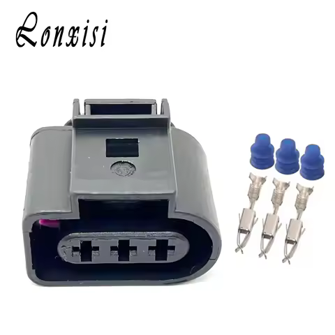 1 Set 3 Pin 1J0973723 Black Female Plug For VW Auto Waterproof Connector Car 3.5 MM Sensor Socket