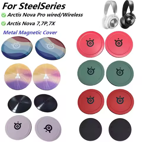 Metal magnetic cover for SteelSeries Arctis Nova Pro/Nova 7 7P 7X Wired & Wireless Headphones replac