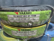 สายไฟ THW 1 x 10 SQmm. yazaki 100m ทองแดง (ยาซากิ)สีดำ
