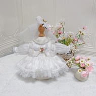 Long Sleeve 20CM Cotton Doll Skirt 55cm Doll Clothes Star Dew Clothes Lace White Wedding Dress