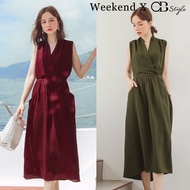 SG LOCAL WEEKEND X OB DESIGN CASUAL WORK WOMEN CLOTHES V NECK SLEEVELESS WRAP MAXI DRESS 2 COLORS S-XXXL SIZE PLUS