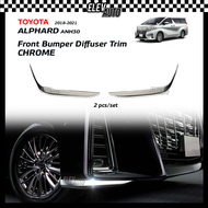 CHROME Front Lip Skirt Bumper Diffuser Trim Toyota Alphard ANH30 2018-2019