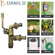 DANILO1 All-copper Faucet, Anti-freezing Dual Water Outlets Outdoor Faucet, Ball Valve One Inlet and