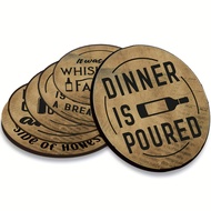 Funny Wine & Whiskey Quote Coasters (6pcs/Set)
