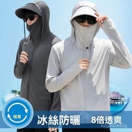Ice Silk Jacket Men's Summer Jacket Anti-Ultraviolet Thin Style Breathable Ice Silk Jacket Outdoor F