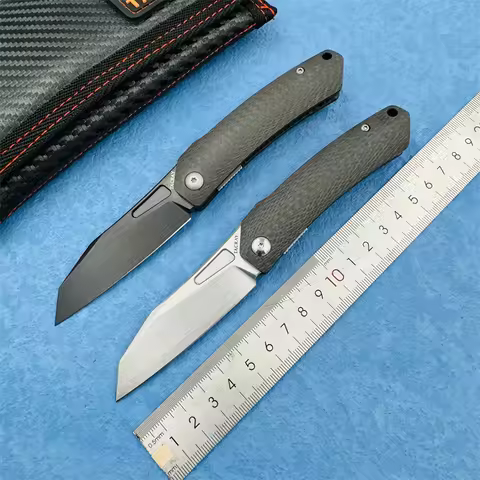 TACRAY Folding Knife ZDP-189 Blade Carbon Fiber Handle Outdoor Defense survival Camping Hunting Dail