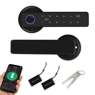 WiFi Tuya APP Biometric Fingerprint Smart Door Lock Password RFID IC Card Keyless Remote Unlocking D