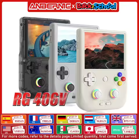 ANBERNIC RG406V Handheld Game Console 4’’ IPS Touch Screen Android 13 Unisoc T820 64-bit Game Player
