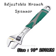 READY STOCK!!! 8" 10" 12"  ADJUSTABLE WRENCH SPANNER with RUBBER  HANDLE Multifunctional spanner
