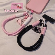 [TeOdw-t] Hello Kitty Phone Lanyard-Dual Hook Cute Lanyard Gift-Pink Rotating Phone Charm Birthday P