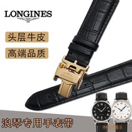 สายนาฬิกา Longines หนังแท้สำหรับผู้ชายทดแทนเดิมหรูหราและงดงามธงทหาร L2 ช่างฝีมือชื่อดัง L4 ข้างขึ้นข้างแรม Concas สายนาฬิกาผู้หญิง