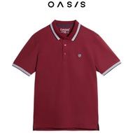 OASIS เสื้อโปโลชาย แขนสั้น เสื้อโปโล ผ้าคอตตอน สแปนเดกซ์ รุ่น MPSV-1818 สีเทาดำ , กรมท่า , กากี , แดง , ขาว